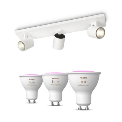 An image of product of the Pack de 3 spots Runner blancs + Dimmer switch + ampoules GU10 à couleur variable