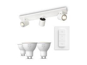 Runner Spot 3er-Pack in Weiß + Dimmschalter + GU10 weiße Lampen