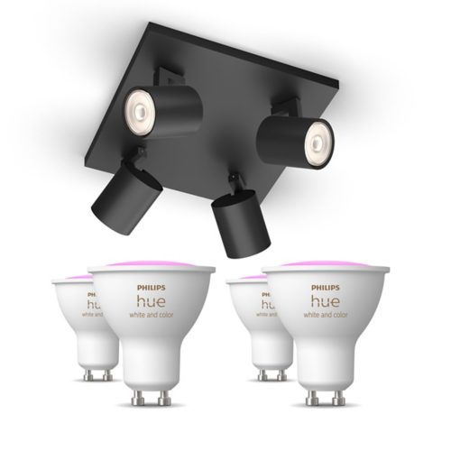 Philips Led opbouwspot | Rond | Runner | Zwart | 3x GU10 fitting