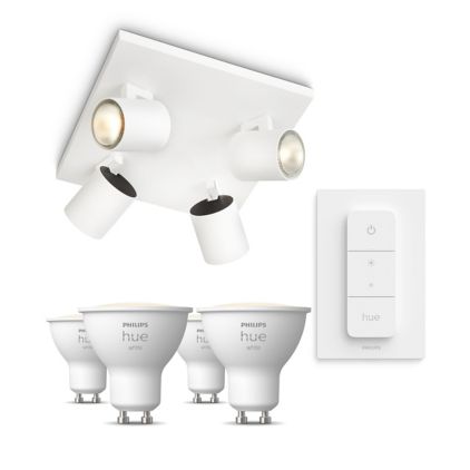 An image of product of the Pack de 4 spots Runner blancs + Dimmer switch + ampoules GU10 à lumière blanche