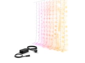 Festavia curtain lights (1.35 x 2 m transparent cable, 250 LEDs) + 40W power supply