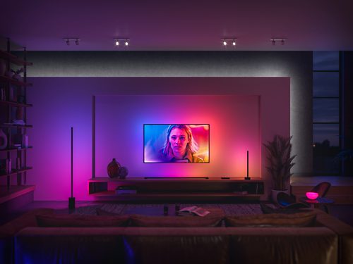 Hue シグネ グラデーション LED フロアライト - ブラック | Philips Hue JP 