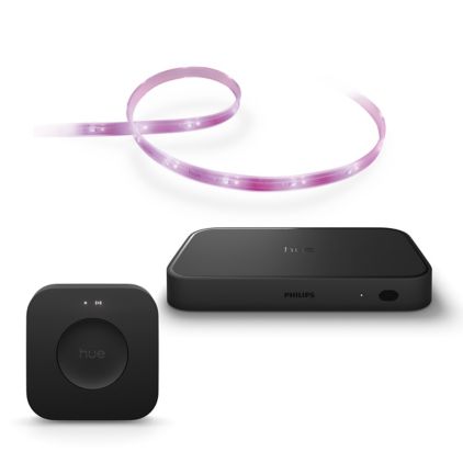 Close up of front of Resilience bundle: Lightstrip Plus + Sync box + Bridge Pro