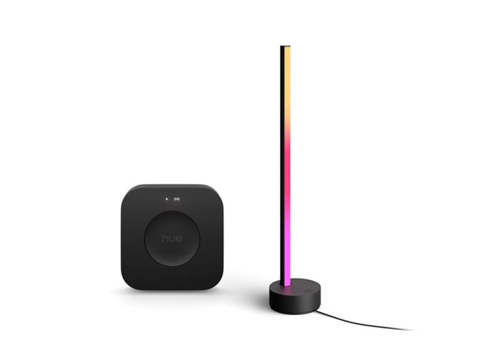 Close up of front of Signe gradient table lamp in black + Bridge Pro