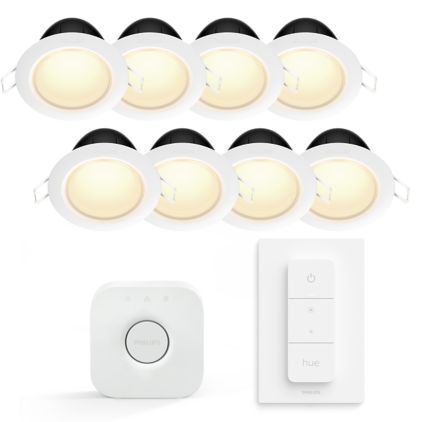 가니아 다운라이트 8팩+디머스위치+브릿지 전면 클로즈업