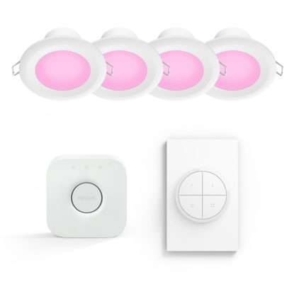 Akari 다운라이트 4팩+탭다이얼스위치+브릿지 전면 클로즈업