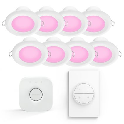 Akari 다운라이트 8팩+탭다이얼스위치+브릿지 전면 클로즈업