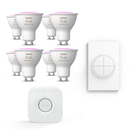 GU10 스포트 라이트 8팩+탭다이얼스위치+브릿지 전면 클로즈업