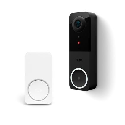 Close up of front of Hue Wired video doorbell + Smart Chime