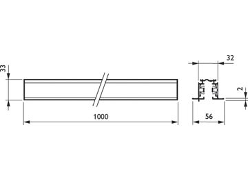 Dimension Drawing (without table) - RBS750 5C6 L1000 WH (XTSCF6100-3)