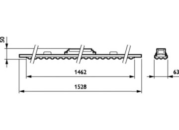 Dimension Drawing (without table) - 4MX400 491 LED80S/840 PSD WB WH