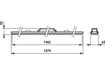 Dimension Drawing (without table) - 4MX400 491 LED80S/840 PSD WB WH
