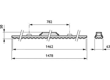 Dimension Drawing (without table) - 4MX850 491 LED40S/830 PSD DA20 SI