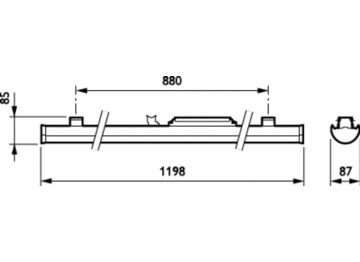 Dimension Drawing (without table) - 4MX900 LED40S/840 PSD WB WH L1200