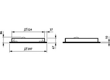 Dimension Drawing (without table) - RC360B 34S/940 SEIA W60L60 CWL VPC U4 W3