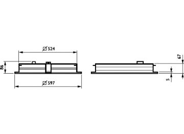 Dimension Drawing (without table) - RC461B 80S/TW9 DIA W60L60 VPC SC