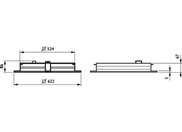 Dimension Drawing (without table) - RC463B 80S/TW9 DIA W62L62 VPC