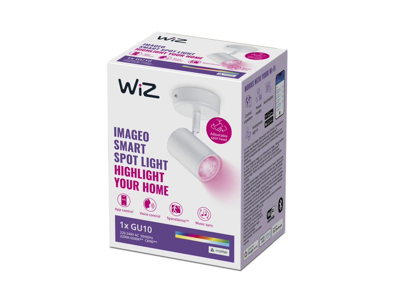 Spotlight IMAGEO 1x adjustable spotlight | WiZ SG