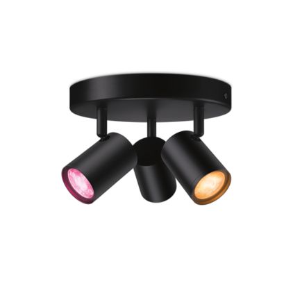Gros plan de l'avant de 3 spots orientables IMAGEO Plaque ronde