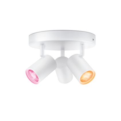 Gros plan de l'avant de 3 spots orientables IMAGEO Plaque ronde