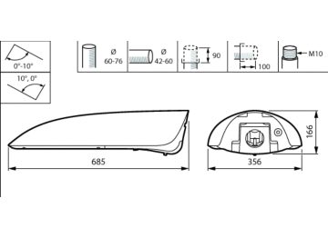  Iridium gen4 Medium - LED module, system flux 8000 lm - LED - Electronic regulating DALI - 45° x 54°