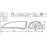 Dimension Drawing (without table) - BGP501 LED45-4S/740 II DW10 FG GF SRTB S