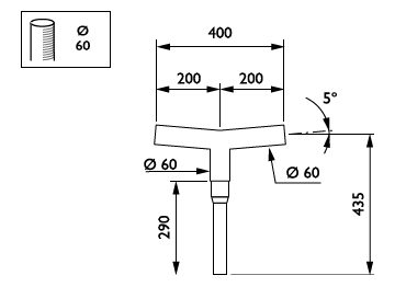   - 200 mm - 60 mm - 5° - RAL color - 