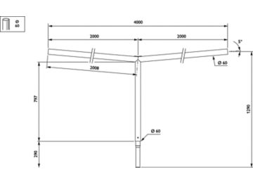   - 2000 mm - 60 mm - 5° - RAL color - 