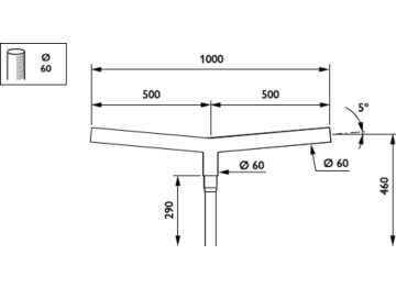   - 500 mm - 60 mm - 5° - RAL color - 