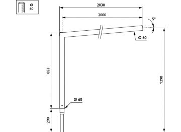   - 2000 mm - 60 mm - 5° - RAL color - 