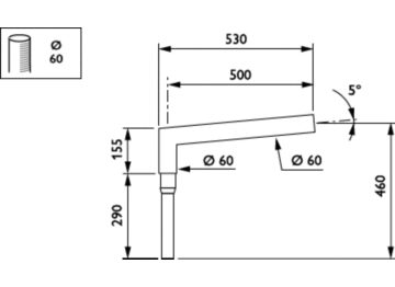   - 500 mm - 60 mm - 5° - RAL color - 