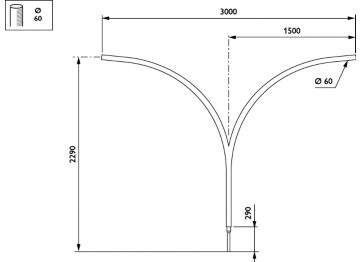   - 1500 mm - 60 mm - 5° - RAL color - 