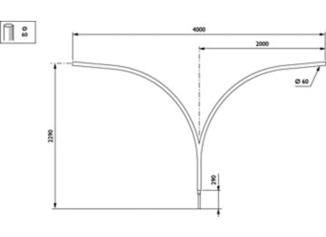   - 2000 mm - 60 mm - 5° - RAL color - 
