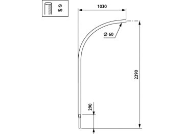   - 1000 mm - 60 mm - 5° - RAL color - 