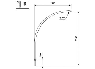   - 1500 mm - 60 mm - 5° - RAL color - 