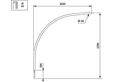   - 2000 mm - 60 mm - 5° - RAL color - 