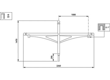   - 1000 mm - 60 mm - 0° - RAL color - 