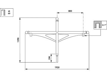   - 800 mm - 60 mm - 0° - RAL color - 