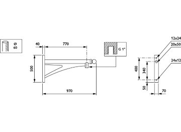  - 800 mm - 60 mm - 0° - RAL color - 