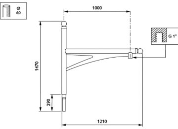   - 1000 mm - 60 mm - 0° - RAL color - 