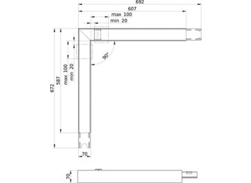 Dimension Drawing (without table) - SM350X 27S/840 PSD PCS N BK