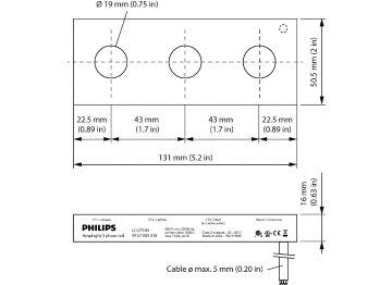 Dimension Drawing (without table) - LCU7590 Amplight 3 phase coil