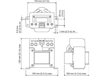 Dimension Drawing (without table) - LCU7720/00 Coded Mains Transformer LL