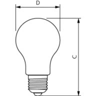 Dimension Drawing (with table) - CorePro LEDBulbND10.5-100W E27A60 827CLG