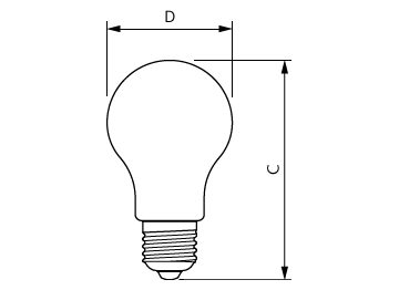 Dimension Drawing (with table) - CorePro LEDBulbND10.5-100W E27A60 840CLG