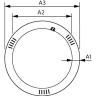 Dimension Drawing (with table) - LED Circular 20W 865 G10q AP