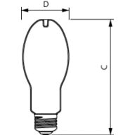 Dimension Drawing (with table) - 15GC/LED/850/ND E26 BB 6/1