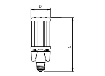 Dimension Drawing (with table) - 36-27-18CC/LED/3PW/3CCT/E26 BB 6/1