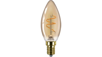 LED Filament kertepære, ravfarvet 25 W B35 E14
