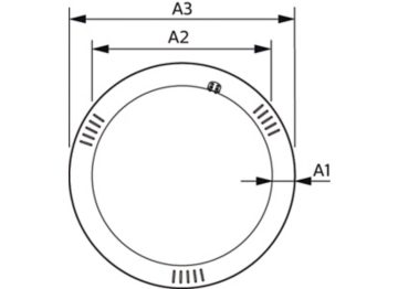Dimension Drawing (with table) - LED Circular 20W 840 G10q AP